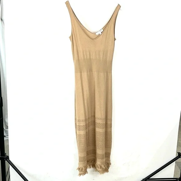Intermix Celia Beige Sleeveless Knit Maxi Dress - Picture 2 of 8